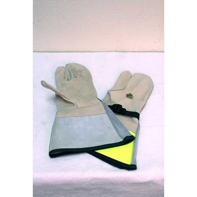 Gants de travail longs 3 doigts en cuir