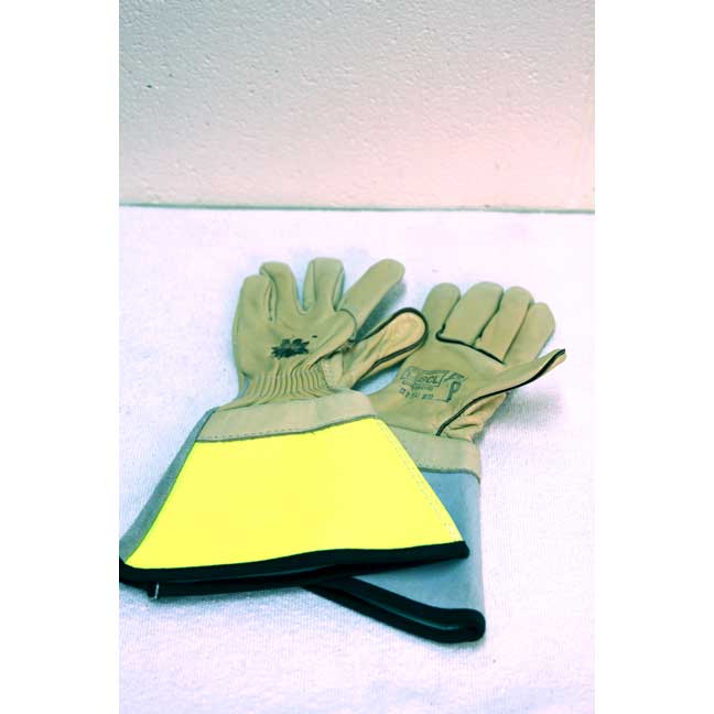 Gants de travail longs 5 doigts en cuir