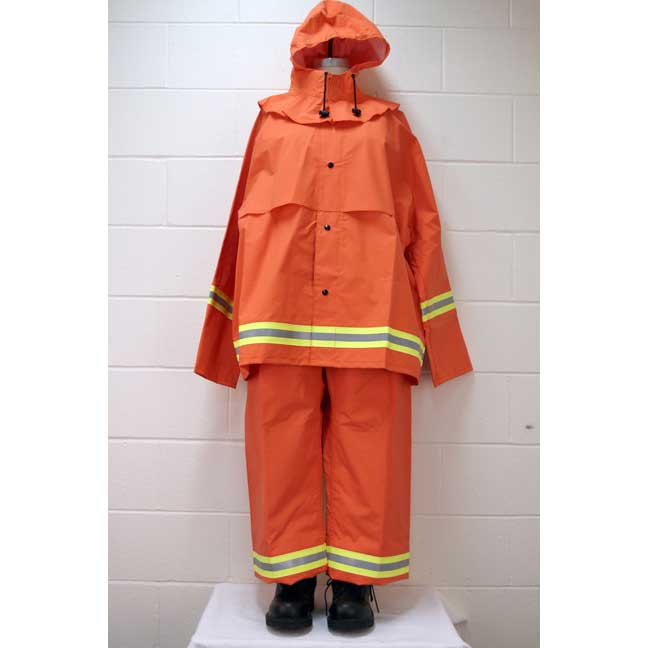 Manteau imperméable orange de nylon enduit de Néoprène