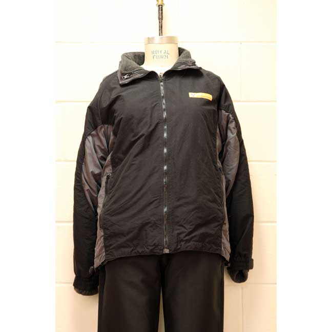 Manteau de printemps noir doublé avec bande réfléchissante grise