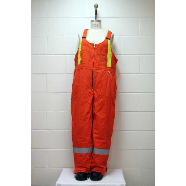 Pantalon d’hiver ignifuge orange avec bandes réfléchissantes grises