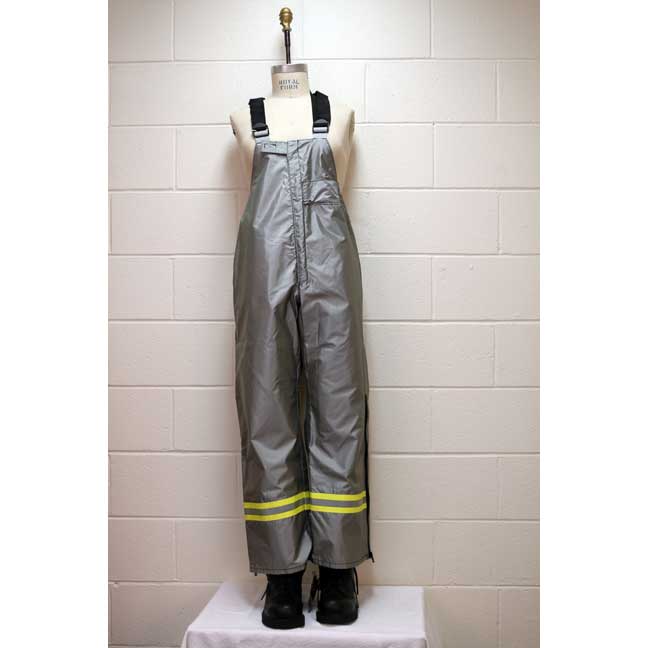 Pantalon imperméable en nomex gris pâle avec bandes réfléchissantes