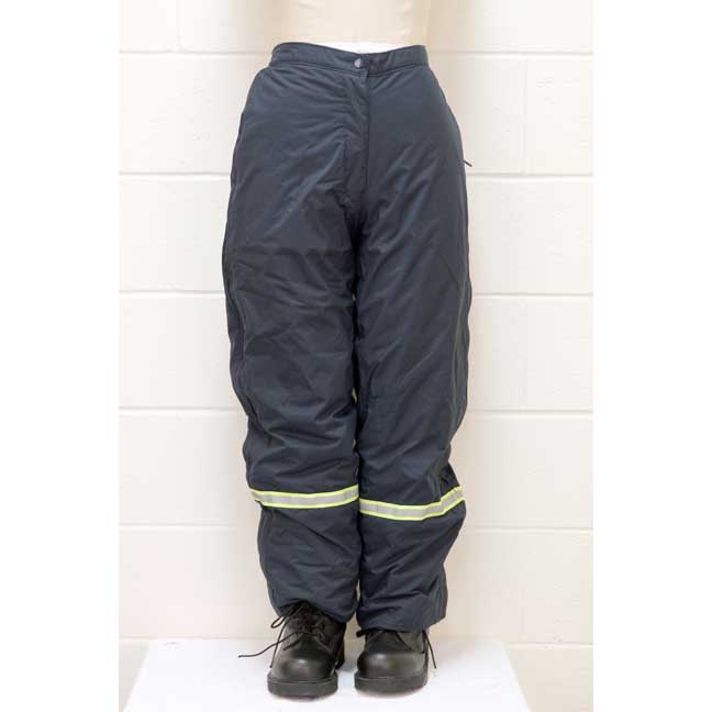 Pantalon de nylon doublé bleu foncé avec bande réfléchissante