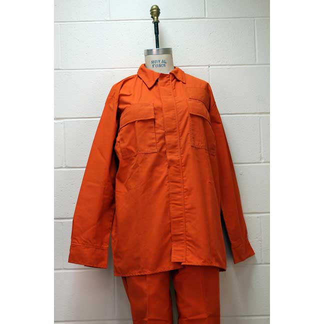 Chemise de travail orange à manches longues